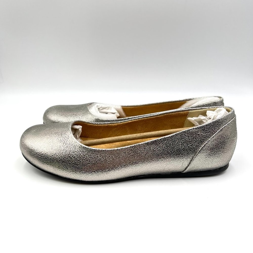 Softwalk Size 9 Sonoma Platinum Silver Leather Comfort Ballet Flats Shoes 9M New - Picture 6 of 14